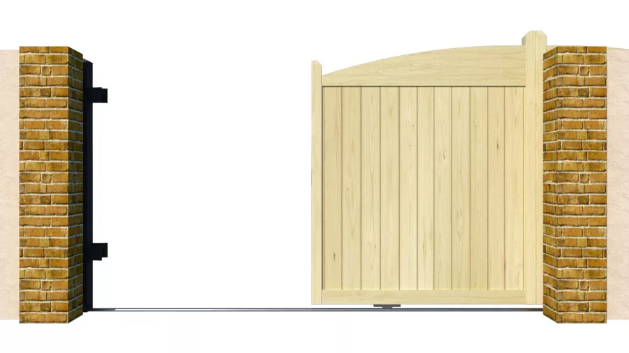 Wooden Sliding Gate - The Earlswood - opening