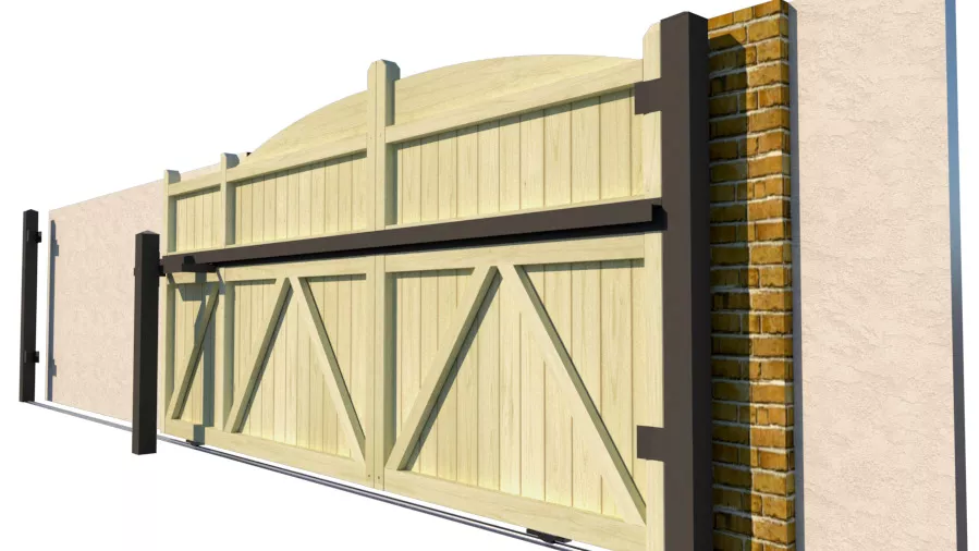 Wooden Sliding Gate - The Earlswood- rear 1