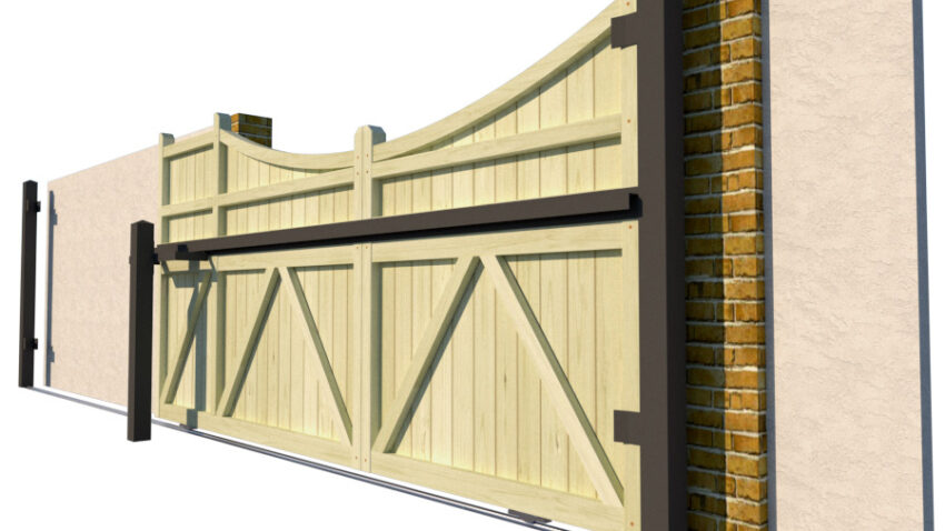 Wooden Sliding Gate - The Hazelwood rear 1