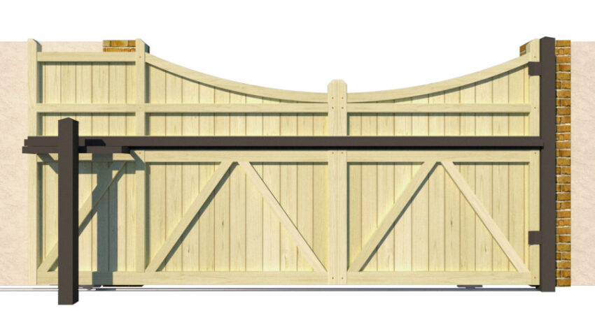Wooden Sliding Gate - The Hazelwood rear