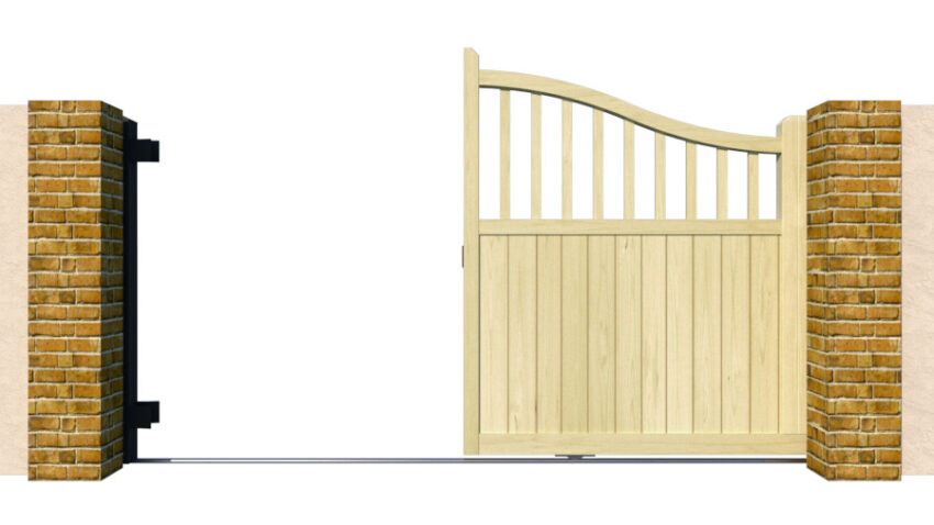 Wooden Sliding Gate - The Heritage - open