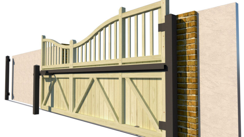 Wooden Sliding Gate - The Heritage - rear 1