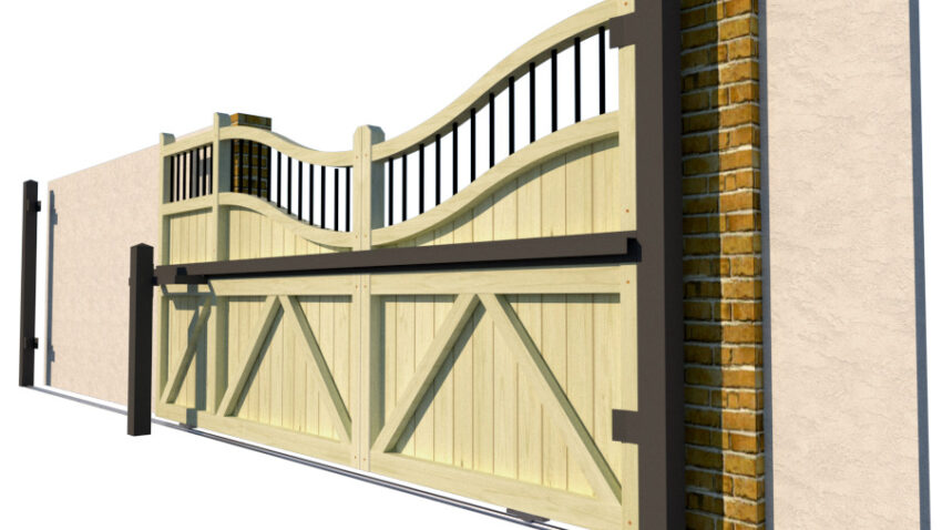 Wooden Sliding Gate - The Outwood Reverse - rear 1