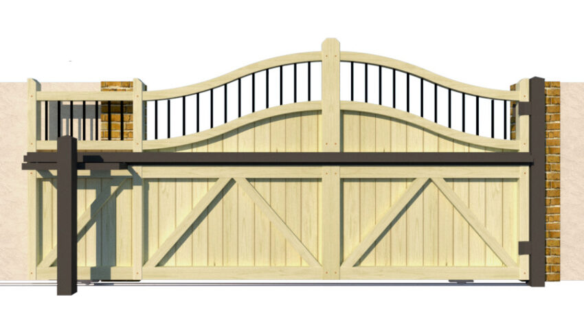 Wooden Sliding Gate - The Outwood rear