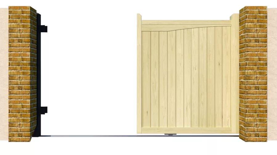 Wooden Sliding Gate - The Pettswood - opening