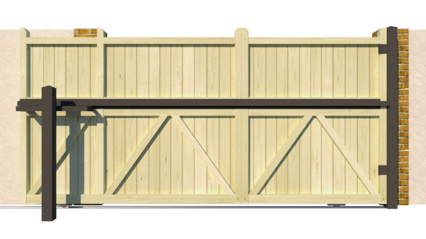 Wooden Sliding Gate - The Pettswood rear
