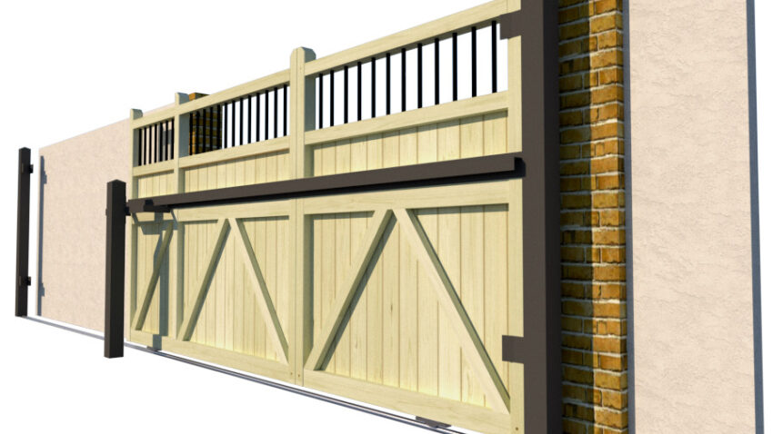 Wooden Sliding Gate - The Shrewsbury High rear 1
