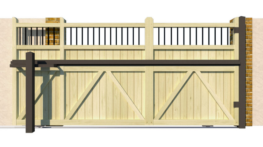 Wooden Sliding Gate - The Shrewsbury High rear