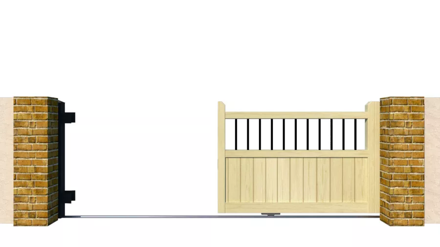 Wooden Sliding Gate - The Shrewsbury Low - opening