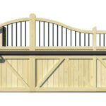 Wooden Sliding Gate - The Suffolk - rear