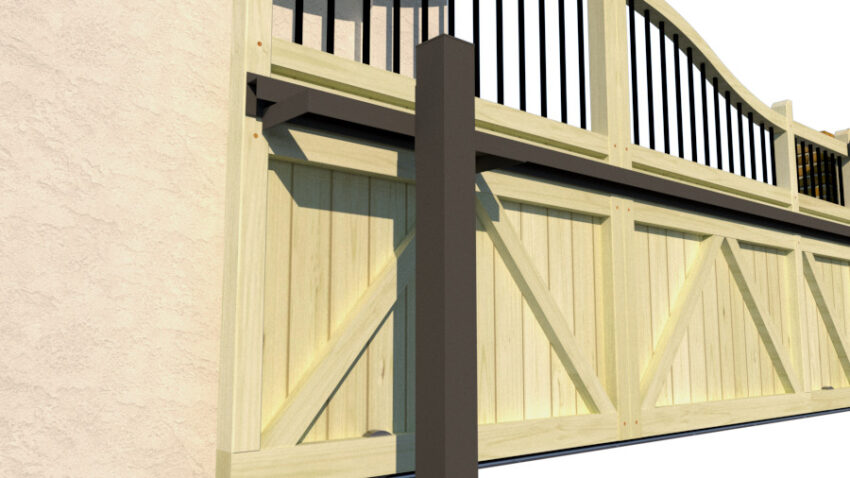 Wooden Sliding Gate - The Suffolk - side 1