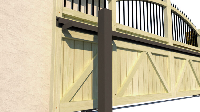 Wooden Sliding Gate - The Woodbridge - 1