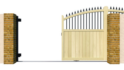 Wooden Sliding Gate - The Woodbridge - open