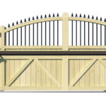 Wooden Sliding Gate - The Woodbridge - rear