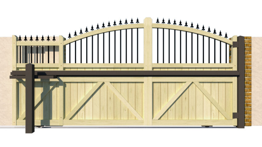 Wooden Sliding Gate - The Woodbridge - rear