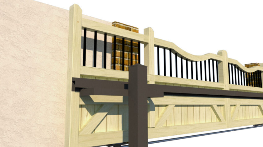 Wooden Sliding Gate - The Woodchurch rear 11