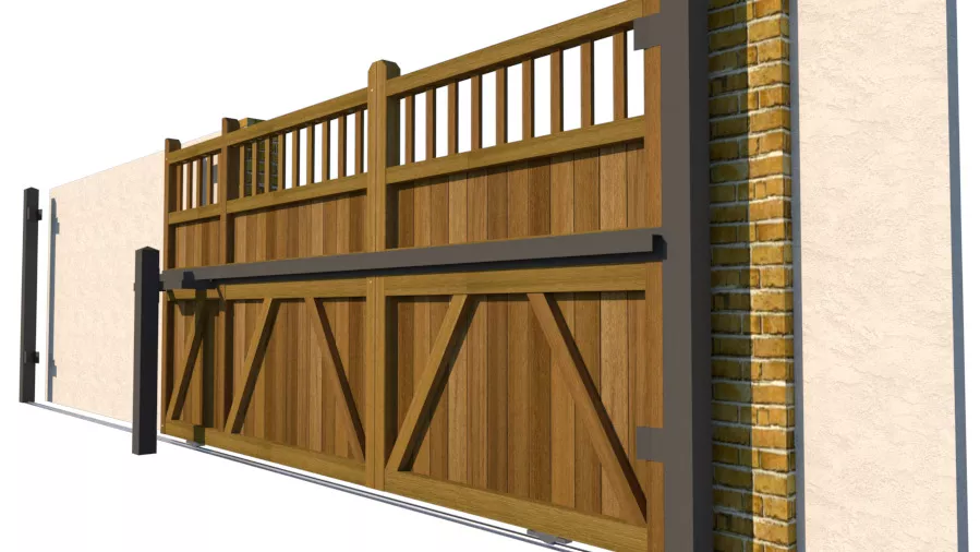 Hardwood Sliding Gate - The Chappelwood - side