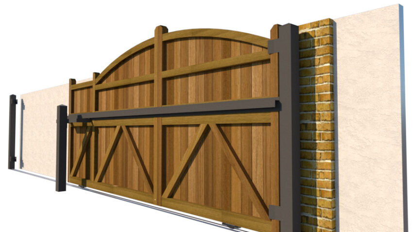 Hardwood Sliding Gate - The Chappelwood - side