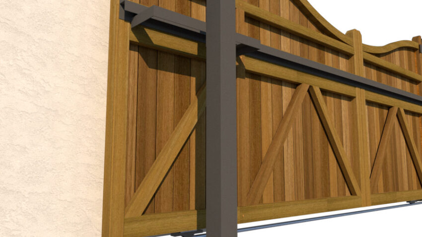 Hardwood Sliding Gate - The Cotswold - side 1