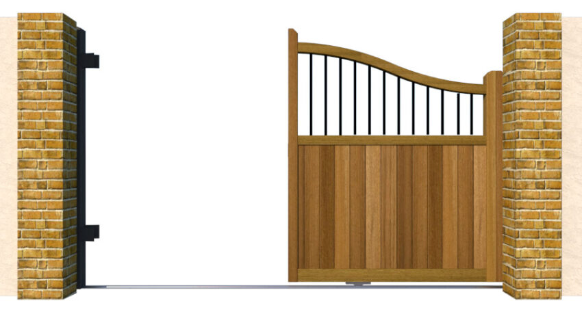 Hardwood Sliding Gate - The Cumbria - opening