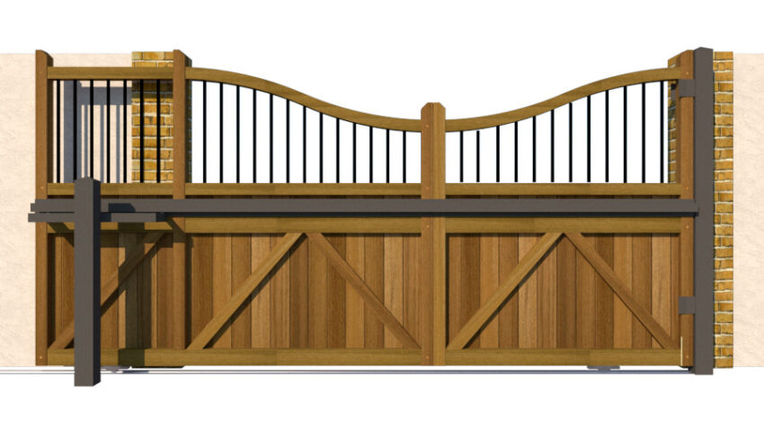 Hardwood Sliding Gate - The Cumbria - rear