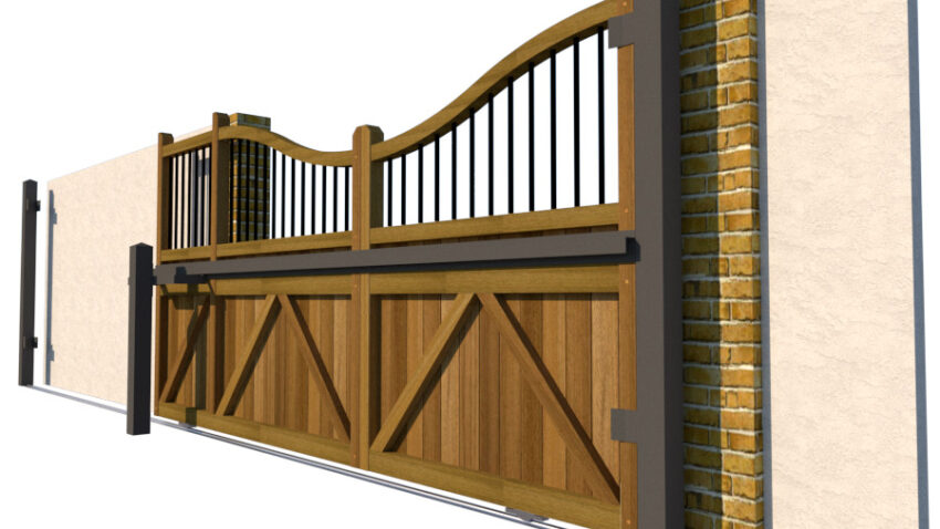 Hardwood Sliding Gate - The Cumbria - side