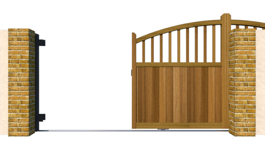 Hardwood Sliding Gate - The Durham - opening