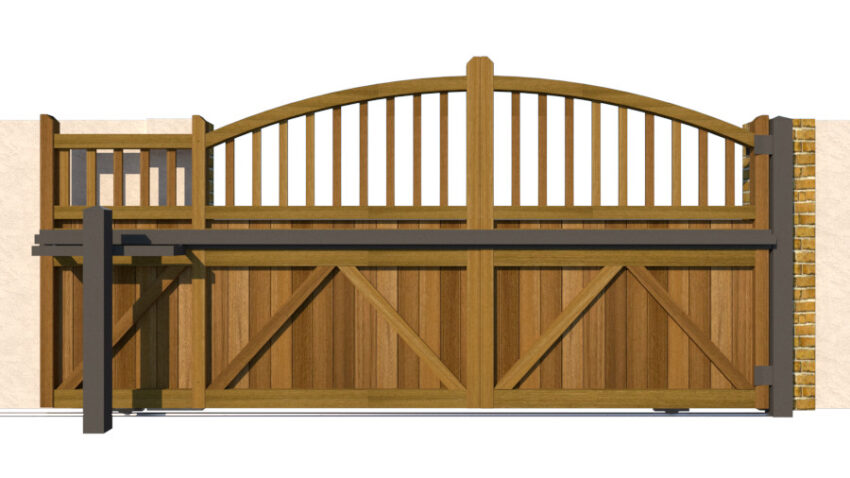 Hardwood Sliding Gate - The Durham - rear