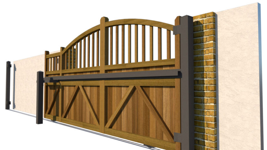Hardwood Sliding Gate - The Durham - side