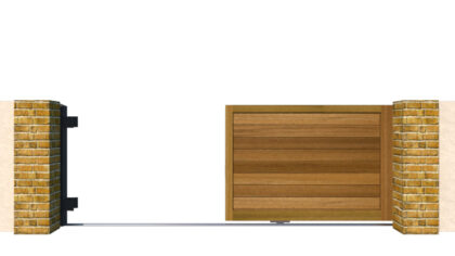 Hardwood Sliding Gate - The Newport Low - opening