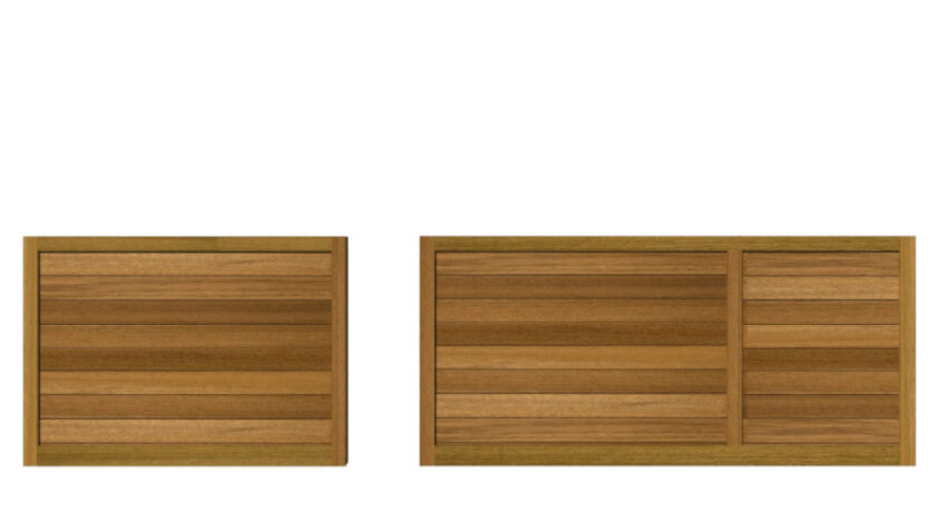 Hardwood Sliding Gate - The Newport Low - split