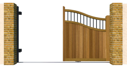 Hardwood Sliding Gate - The Outwood Reverse - opening