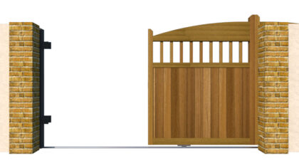 Hardwood Sliding Gate - The Redhill - opening