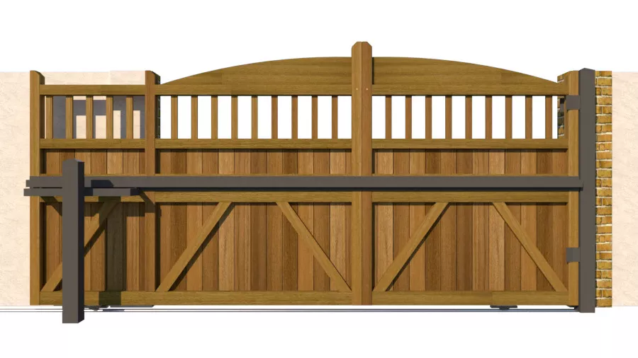 Hardwood Sliding Gate - The Redhill - rear