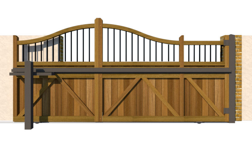 Hardwood Sliding Gate - The Suffolk - rear