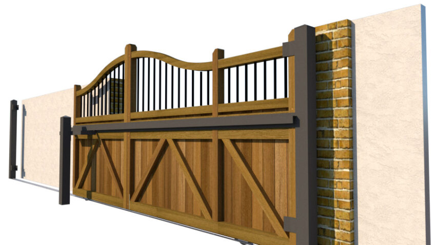 Hardwood Sliding Gate - The Suffolk - side 1