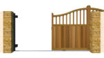 Hardwood Sliding Gate - The Torbay - open