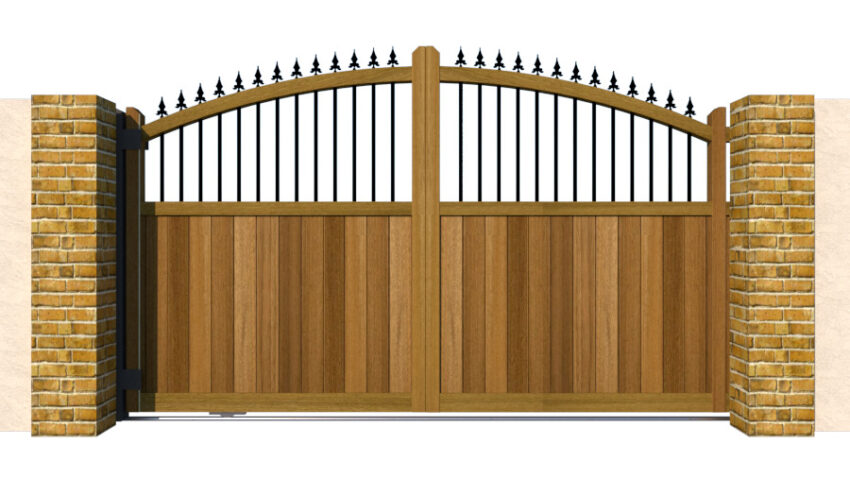 Hardwood Sliding Gate - The Woodbridge - closed
