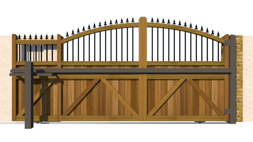 Hardwood Sliding Gate - The Woodbridge - rear
