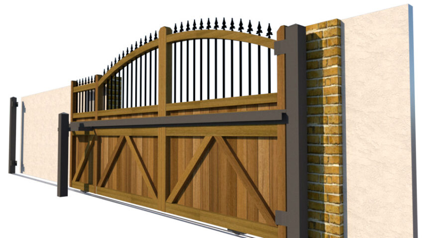 Hardwood Sliding Gate - The Woodbridge - side