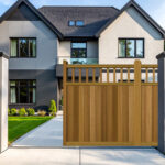 Sliding Gates in Hardwood - Flat Top - The Baywood High opening