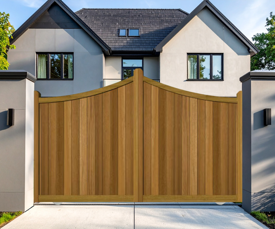 Sliding Gates in Hardwood - Inner Bow Top - The Woodberry