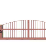 Metal Sliding Gate - The Bude Low - rear