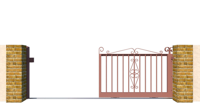 Metal Sliding Gate - The Cambridge - open