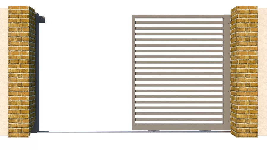Metal Sliding Gate - The Charlton - open