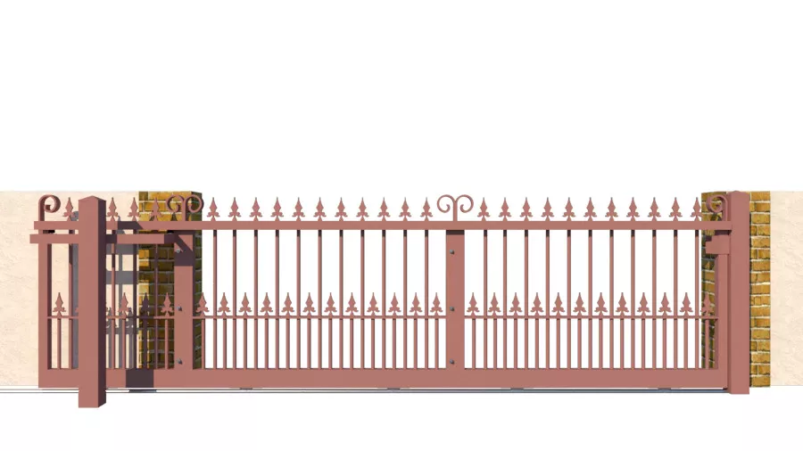 Metal Sliding Gate - The Darlington Low - rear