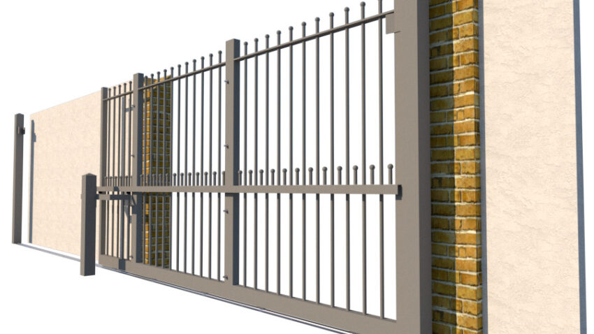 Metal Sliding Gate - The Heathfield - side
