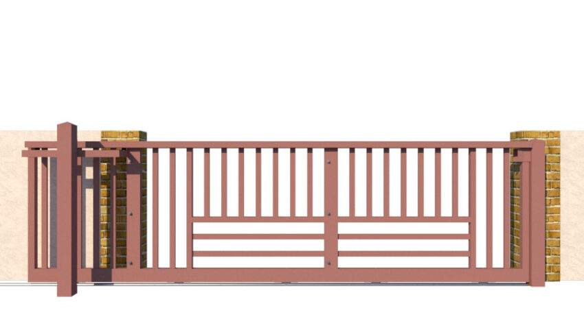 Metal Sliding Gate - The Kensington Low - rear