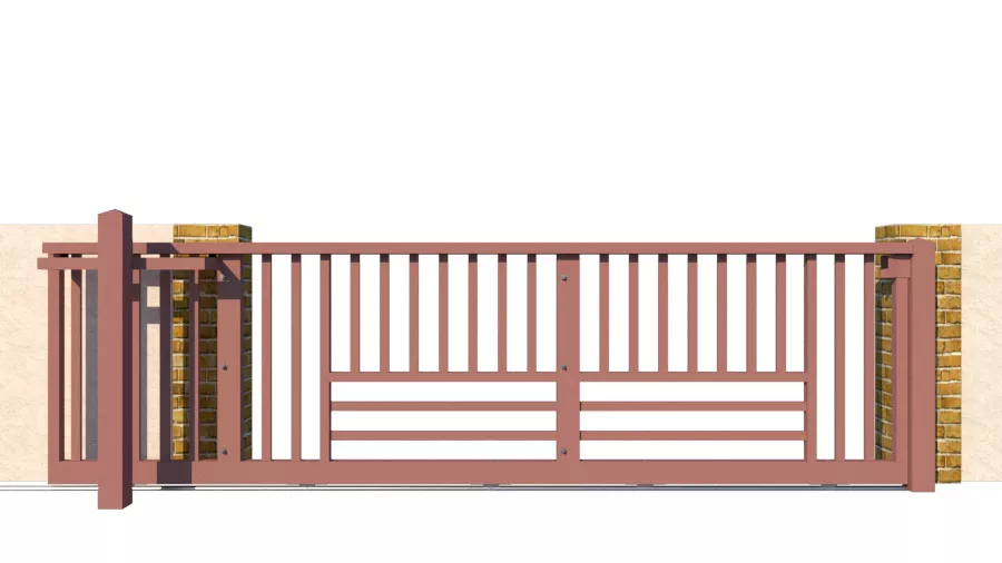Metal Sliding Gate - The Kensington Low - rear