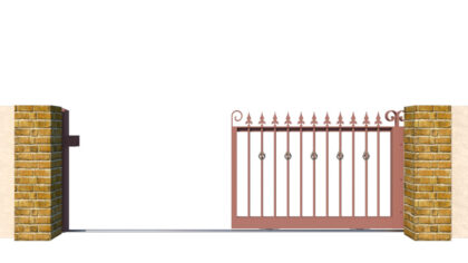 Metal Sliding Gate - The Sheringham Low - open